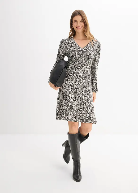 Jerseykl&auml;nning i viskosmix, bonprix