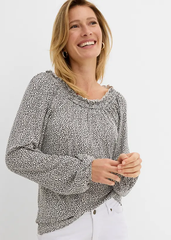 L&aring;ng&auml;rmad topp av viskosmix, bonprix