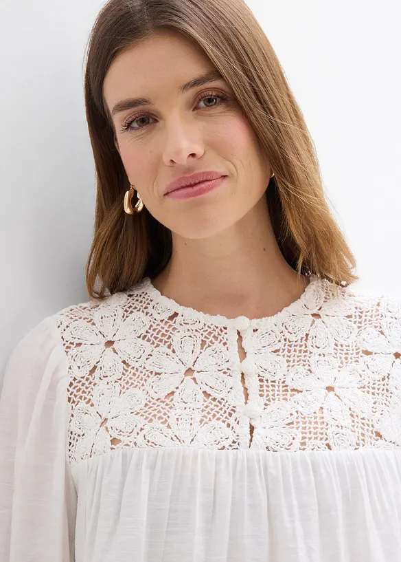 Blus i mjuk viskosblandning, bonprix