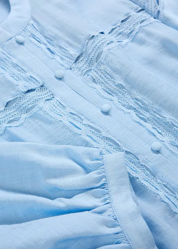 Bomullsblus med broderi, bonprix