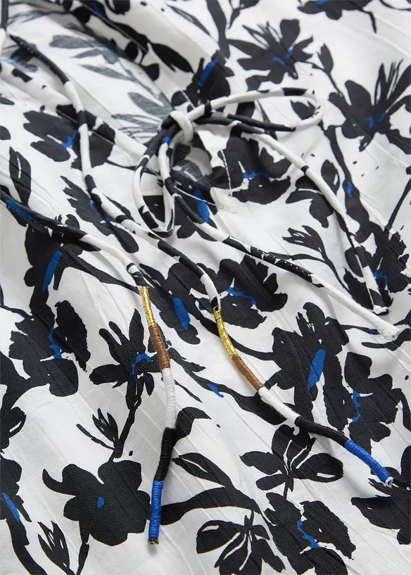 Blus av krinklat material med struktur, bonprix