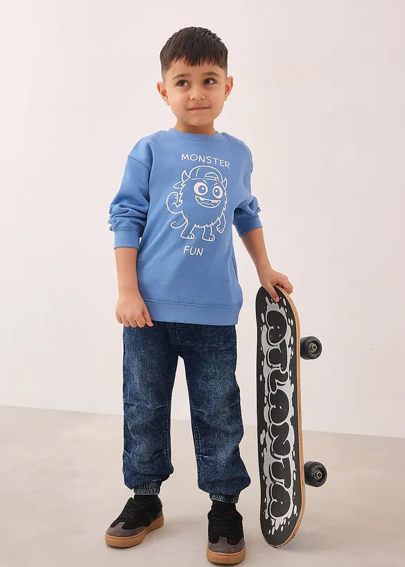 Dra p&aring;-jeans i Regular Fit med res&aring;rmidja, bonprix