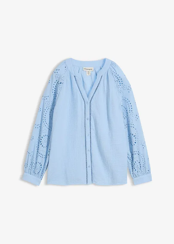 Blustunika av luftig musslin, bonprix