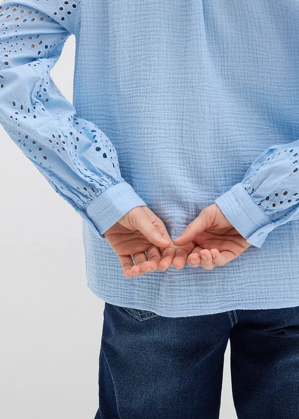 Blustunika av luftig musslin, bonprix