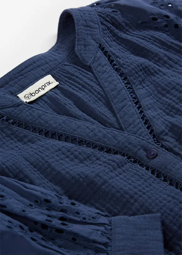 Blustunika av luftig musslin, bonprix