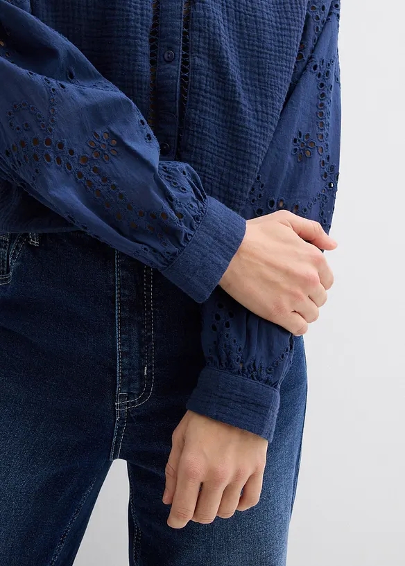 Blustunika av luftig musslin, bonprix