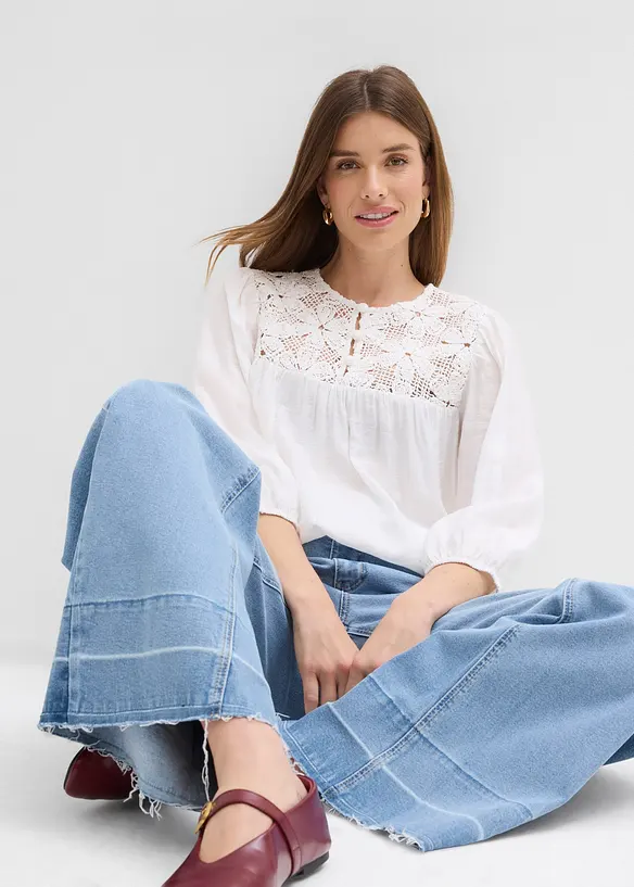 Blus i mjuk viskosblandning, bonprix