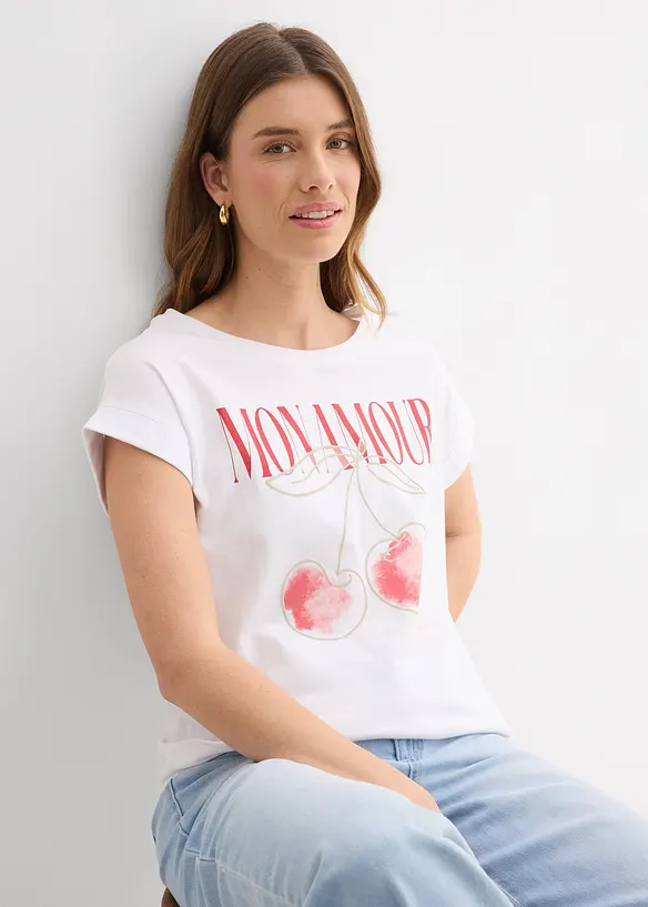 T-shirt av bomull, bonprix