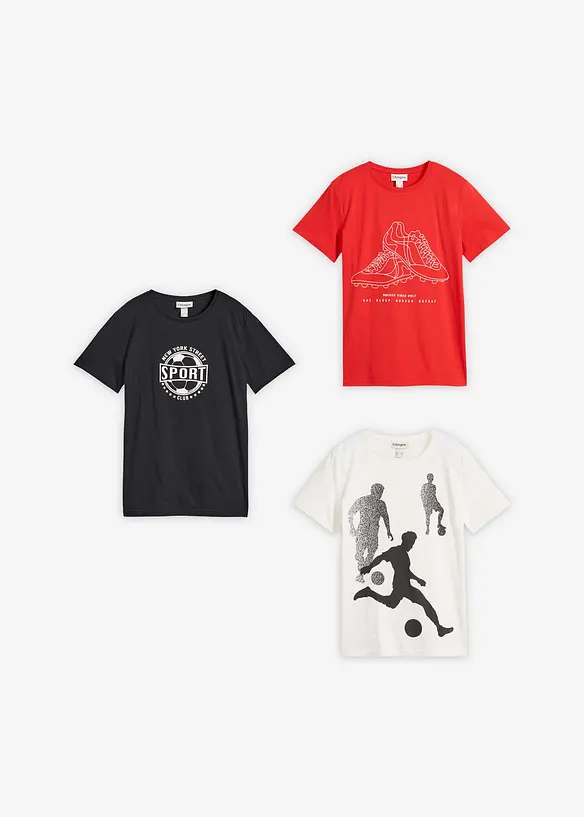 T-shirt av ekologisk bomull (3-pack), bonprix
