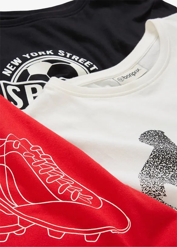 T-shirt av ekologisk bomull (3-pack), bonprix