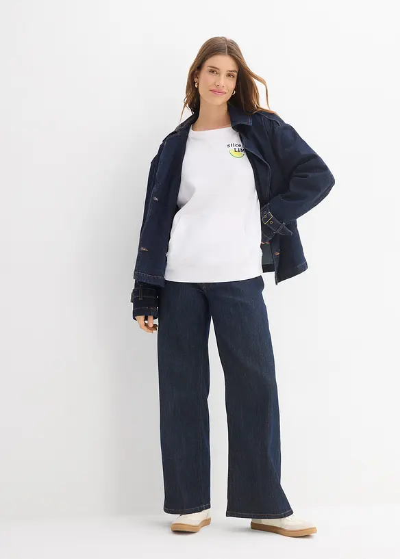 Sweatshirt i ren bomull, bonprix