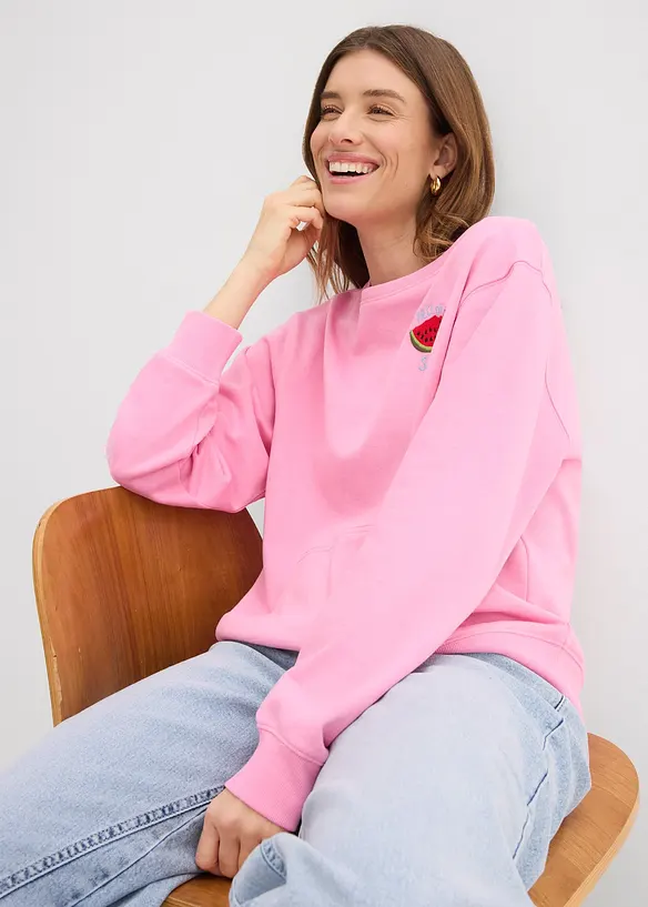 Sweatshirt i ren bomull, bonprix