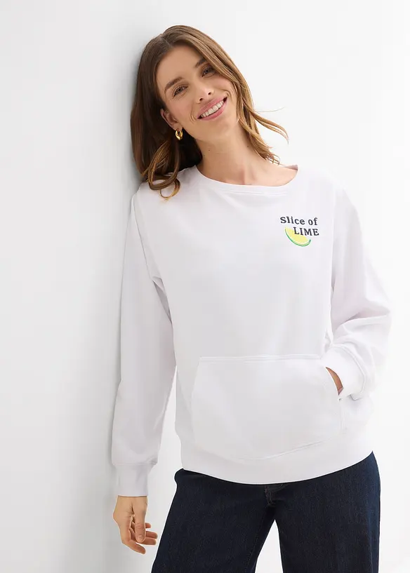 Sweatshirt i ren bomull, bonprix