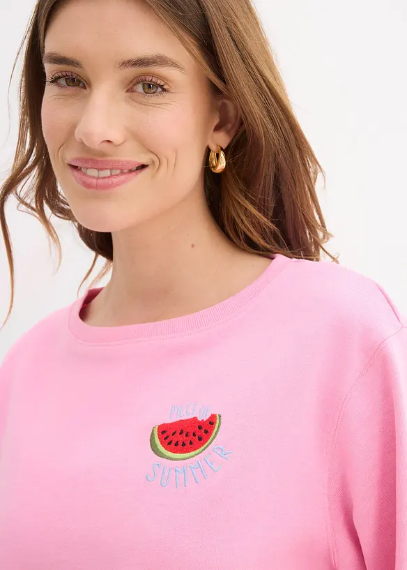 Sweatshirt i ren bomull, bonprix