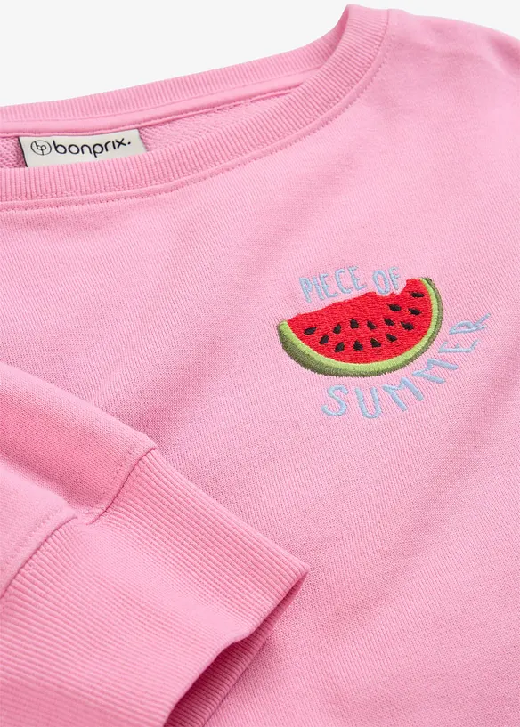 Sweatshirt i ren bomull, bonprix