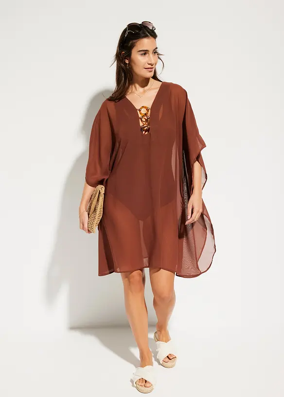 Strandtunika i tunn chiffong, bonprix