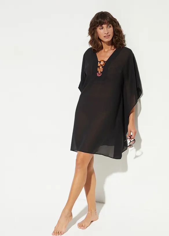 Strandtunika i tunn chiffong, bonprix