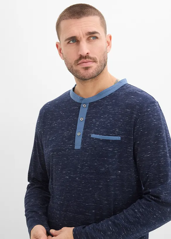 Farfarstr&ouml;ja med l&aring;nga &auml;rmar, av slubmaterial, bonprix