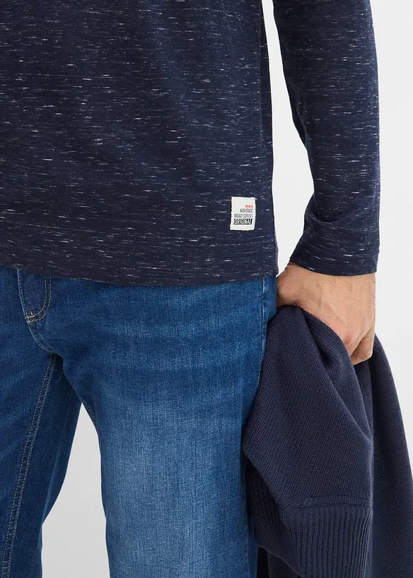 Farfarstr&ouml;ja med l&aring;nga &auml;rmar, av slubmaterial, bonprix