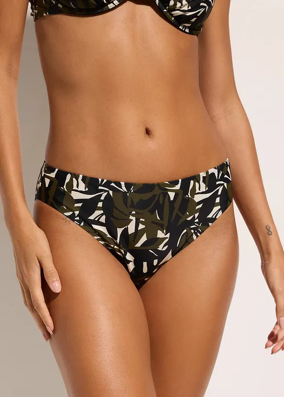 Bikinibyxa (2-pack) enf&auml;rgad och m&ouml;nstrad, bonprix