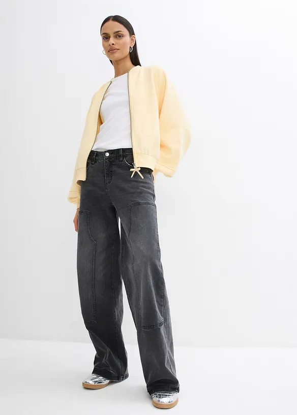 Blusjacka med ballong&auml;rmar, bonprix