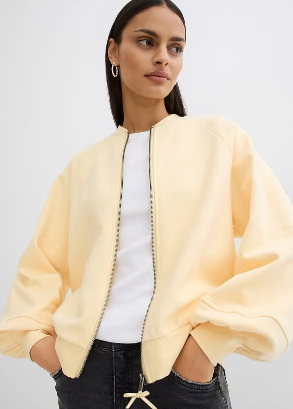 Blusjacka med ballong&auml;rmar, bonprix