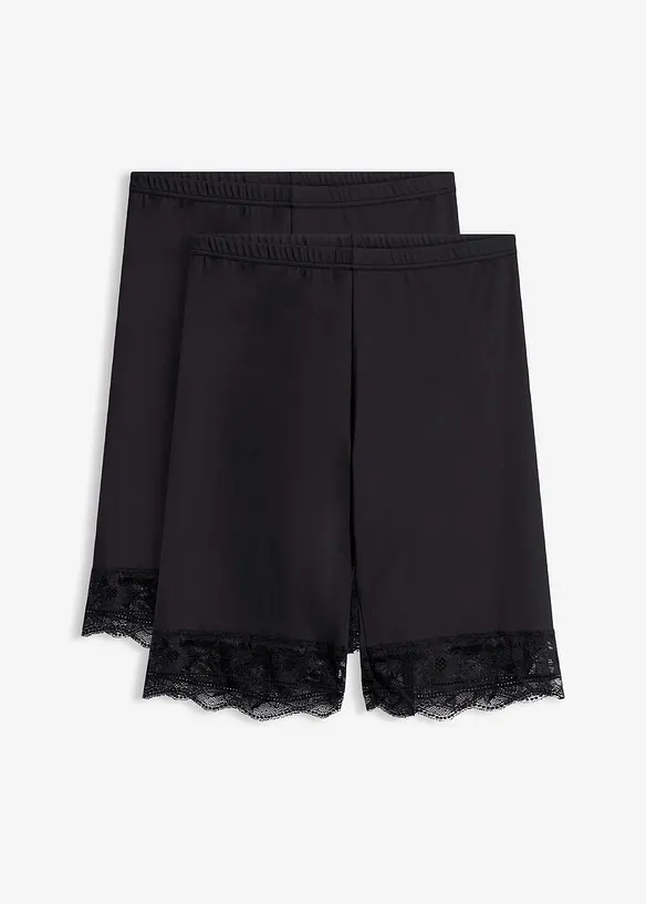 Cykelbyxa med anti skav-funktion och svalkande polyamid (2-pack), bonprix