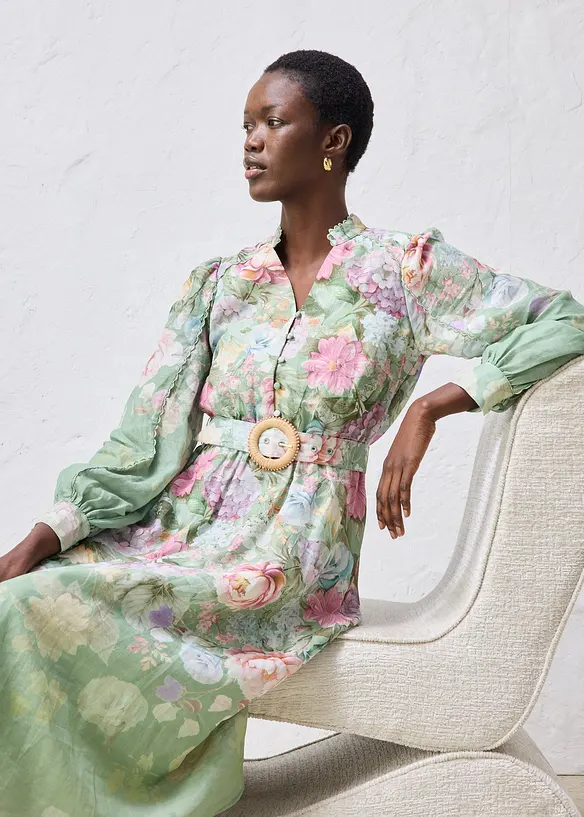 Kl&auml;nning i rami (2-delat set med sk&auml;rp), bonprix