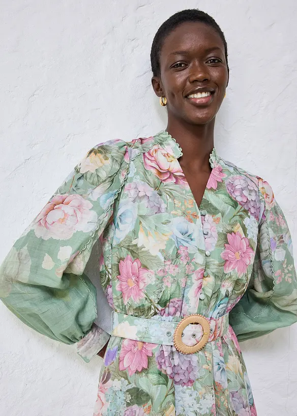 Kl&auml;nning i rami (2-delat set med sk&auml;rp), bonprix