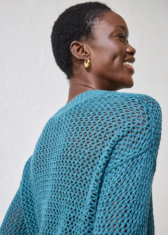 H&aring;lm&ouml;nstrad tr&ouml;ja i l&auml;tt linnemix, bonprix