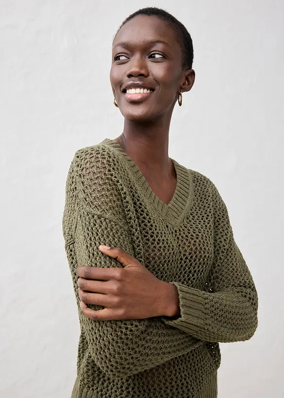 H&aring;lm&ouml;nstrad tr&ouml;ja i l&auml;tt linnemix, bonprix