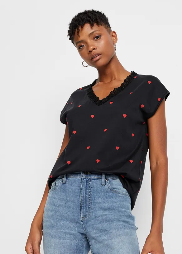 M&ouml;nstrad topp av ren bomull, bonprix