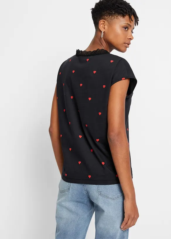 M&ouml;nstrad topp av ren bomull, bonprix