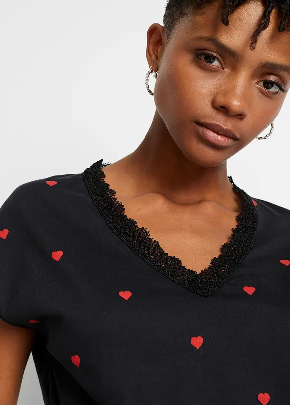 M&ouml;nstrad topp av ren bomull, bonprix