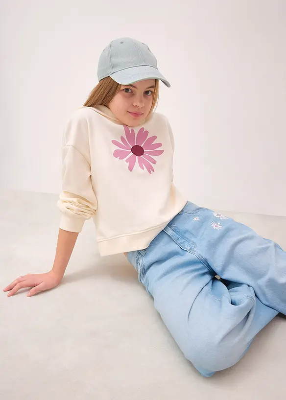 Wide Leg Jeans Mid Waist, bonprix