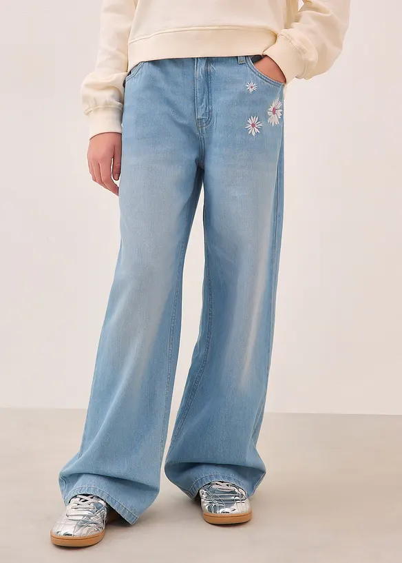 Wide Leg Jeans Mid Waist, bonprix