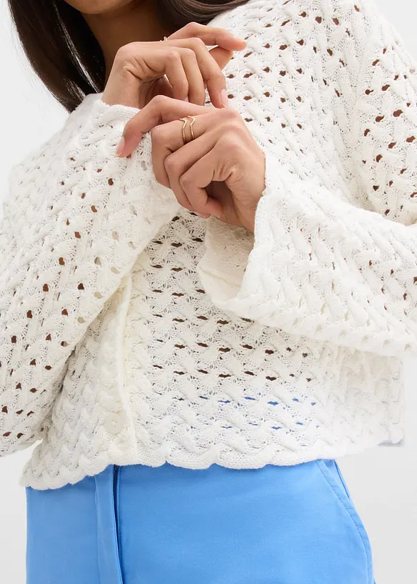 H&aring;lm&ouml;nstrad cardigan, bonprix