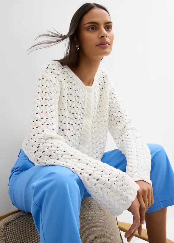 H&aring;lm&ouml;nstrad cardigan, bonprix