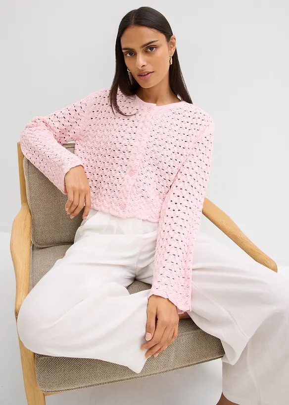 H&aring;lm&ouml;nstrad cardigan, bonprix