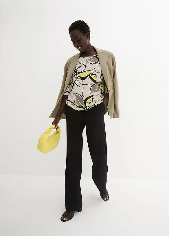 Topp med fladdermus&auml;rmar och blomm&ouml;nster, bonprix