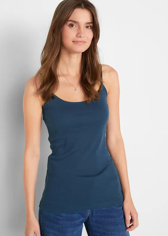 Linne med smala axelband, av bomull (3-pack), bonprix