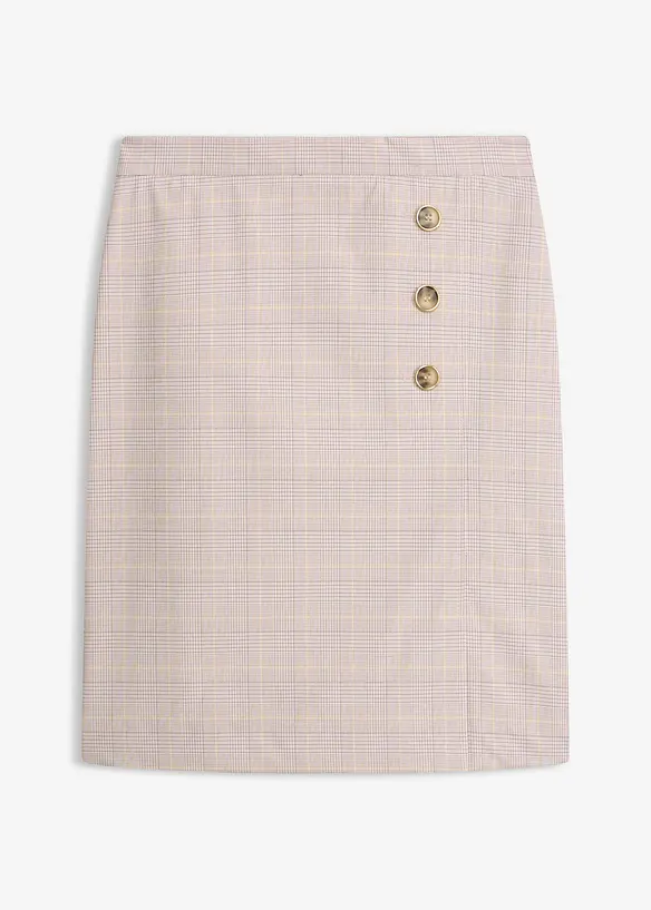 Glencheckrutig pennkjol, bonprix