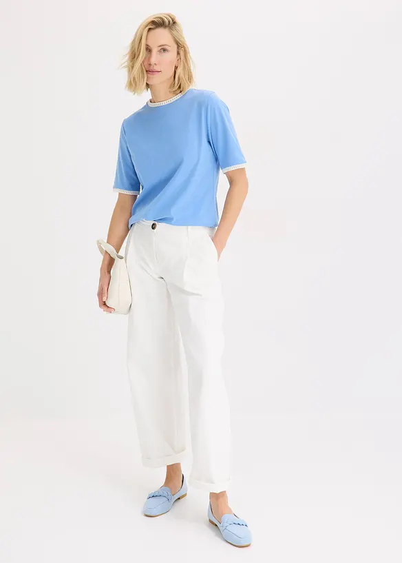 Topp med spetskant, bonprix