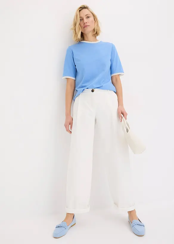 Topp med spetskant, bonprix