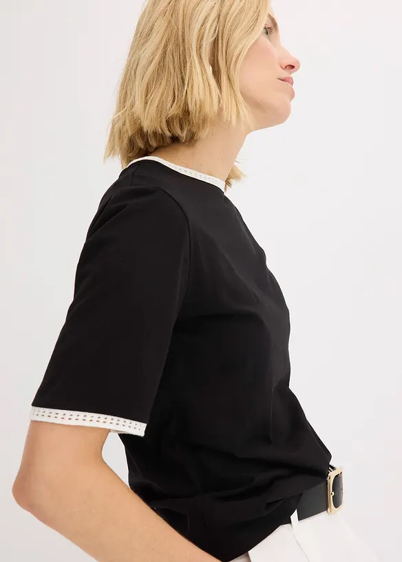 Topp med spetskant, bonprix