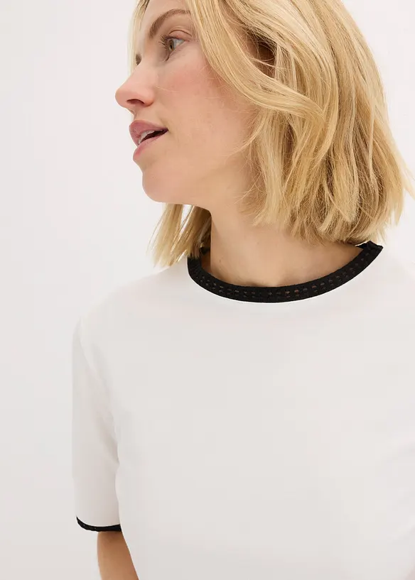 Topp med spetskant, bonprix