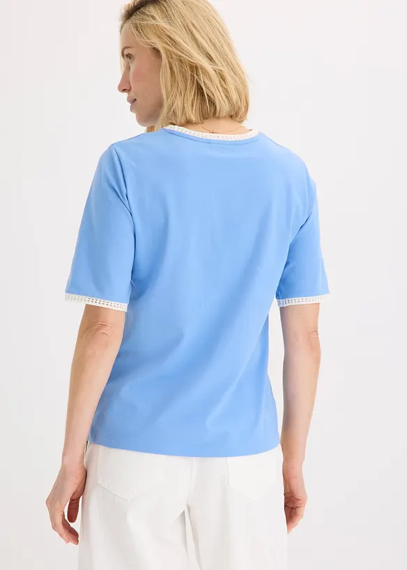 Topp med spetskant, bonprix