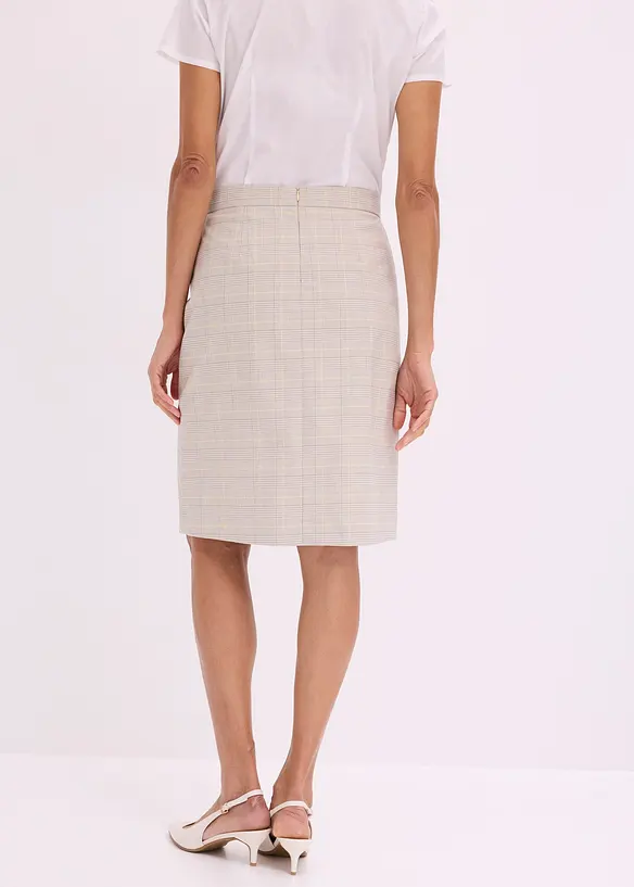 Glencheckrutig pennkjol, bonprix