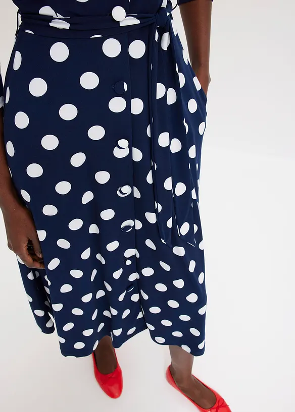 Skjortkl&auml;nning med knytsk&auml;rp (2 delar), bonprix