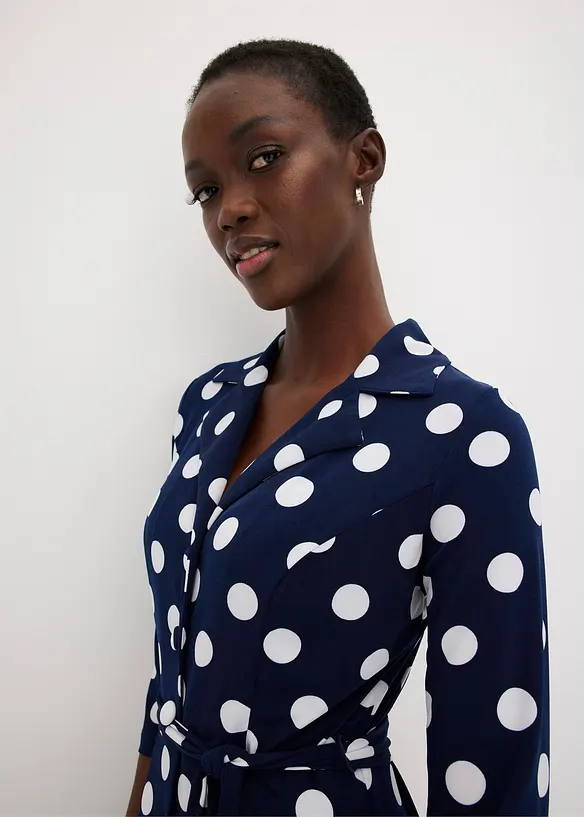 Skjortkl&auml;nning med knytsk&auml;rp (2 delar), bonprix